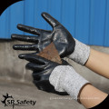 SRSAFETY HPPE and glassfiber 3/4 coated nitrile oil and cut resistant glove